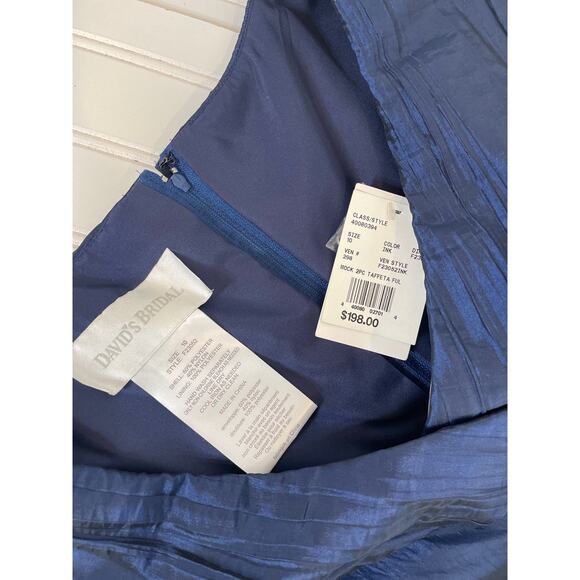NWT DAVID’S BRIDAL Womens Blue Sleeveless Mock 2 Pc Taffeta Full Length Gown 10 - Picture 7 of 7